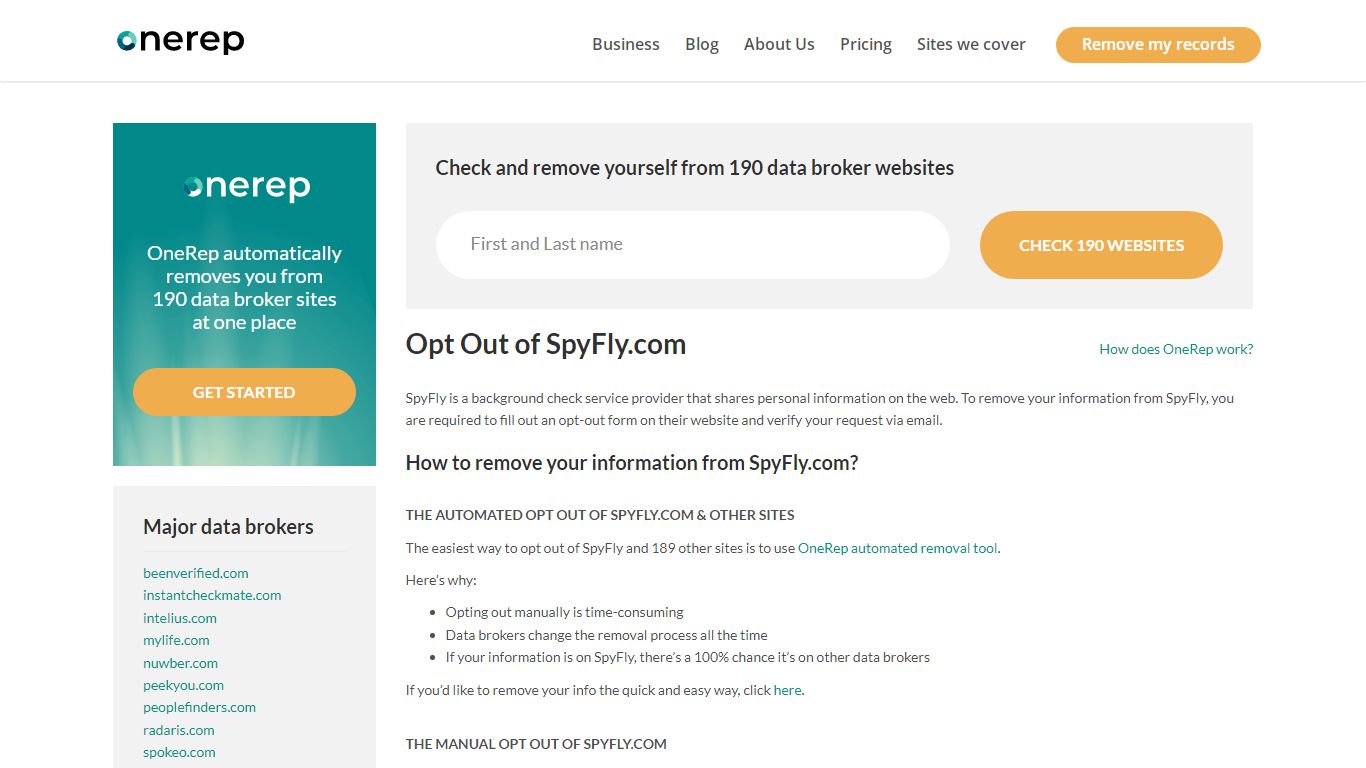 SpyFly.com Opt Out & Removal Guide | OneRep